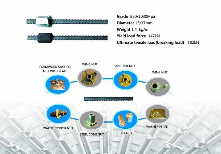 Dw Hot Rolled Tie Rod for Formwork Tie Backs